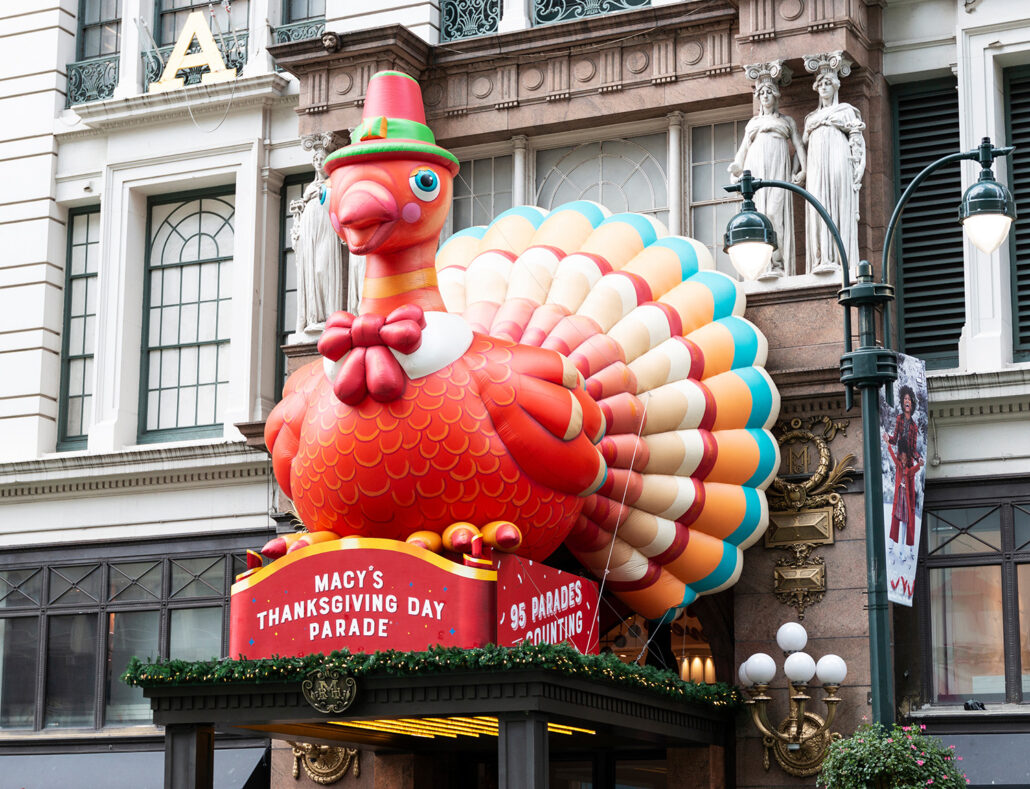 Thanksgiving Turkey am Eingang von Macys am Herald Square